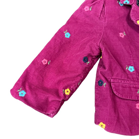 Vintage Baby gap jacket 12-18 months hot pink with floral pattern collared - Picture 3 of 9